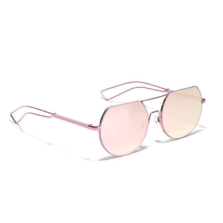 Damen geometrische Sonnenbrille mit durchscheinendem Gläsern und stylischen Metallrahmen Karnz