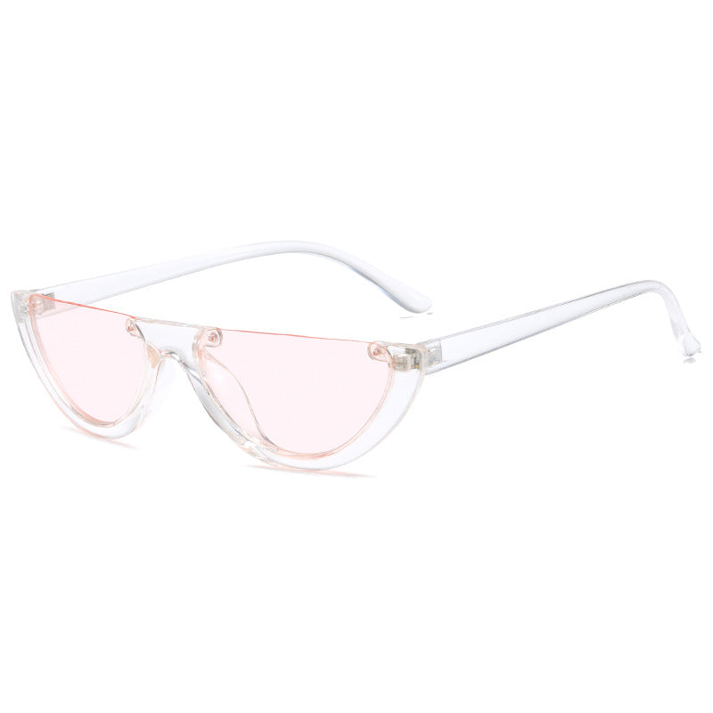 Damen modische Cat-Eye-Sonnenbrille mit transparentem Rahmen Karnz