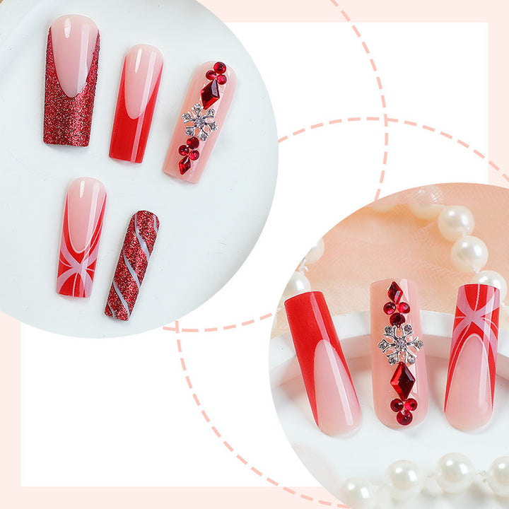 Glamouröses Festliches Press-On Nail Set Karnz
