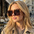 Damen Elegante Oversized-Sonnenbrille mit geometrischem Rahmen und polarisierenden Gläsern Karnz