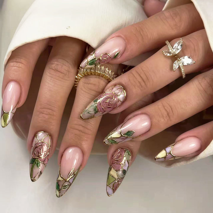Floral Art Press-On Nail Kit