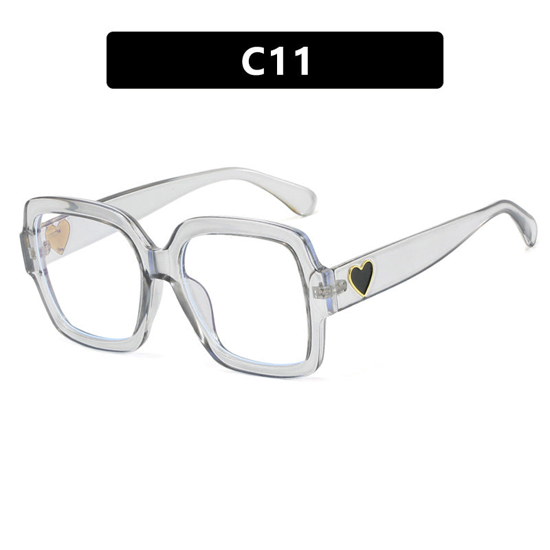 Damen quadratische Sonnenbrille mit verspieltem Herzdetail Karnz