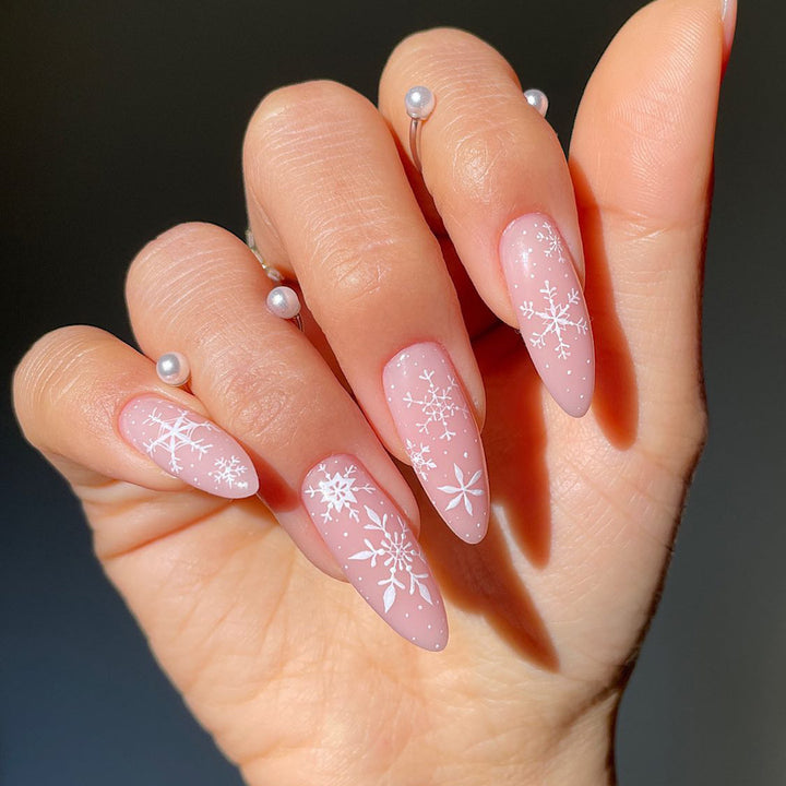 Frosted Snowflake Press-On Nagel Set Karnz