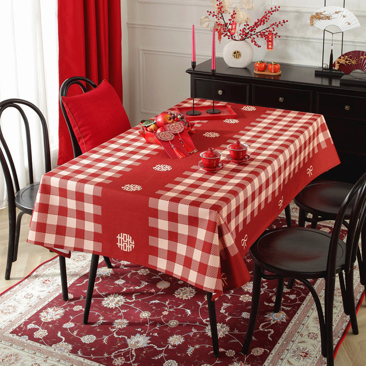 Gestreifte Tischdecke