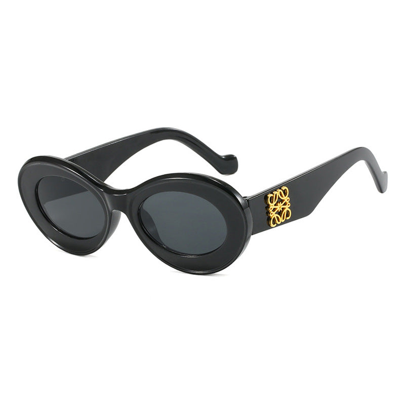 Damen elegante geschwungene Sonnenbrille Karnz