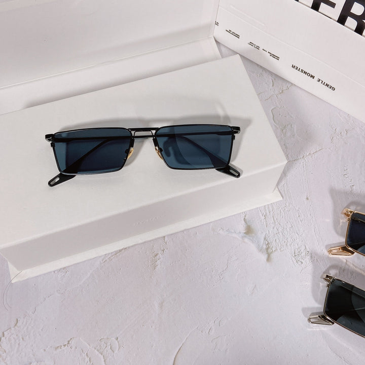 Modische Sonnenbrille mit Rechteckigem Metallrahmen Karnz