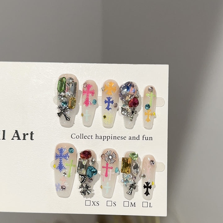 Künstlerisches Multi-Design Press-On Nagelset