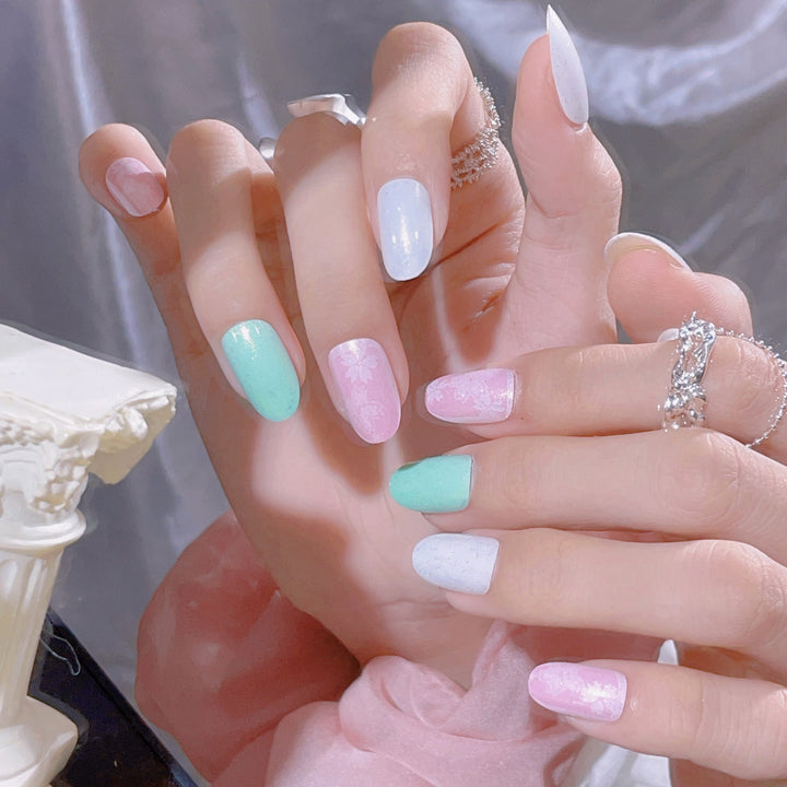 Floral Design Press-On Nail Set