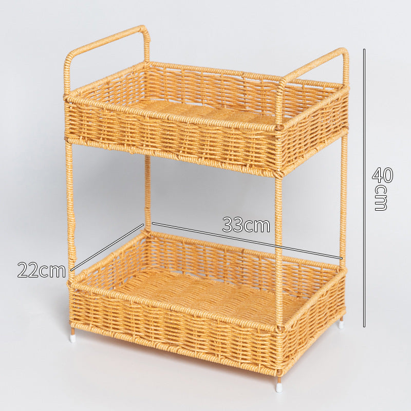 Multi-Tiered Rattan Aufbewahrungsständer Karnz