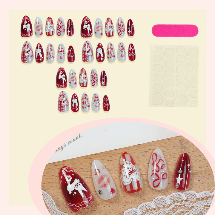 Romantisches Thema Press-On Nagelkunstset Karnz