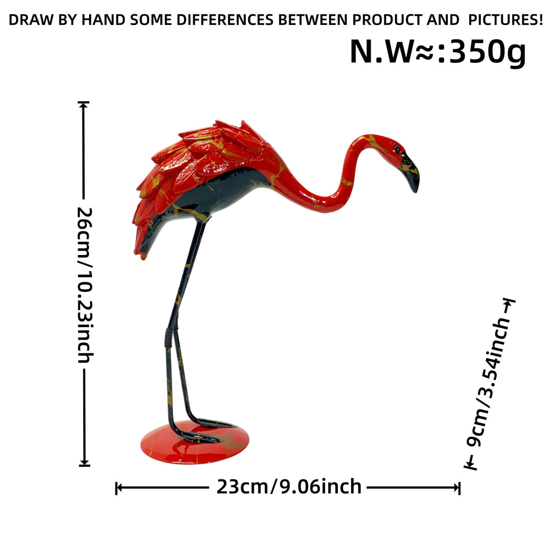 Künstlerisch gestaltete Flamingo Skulptur Karnz