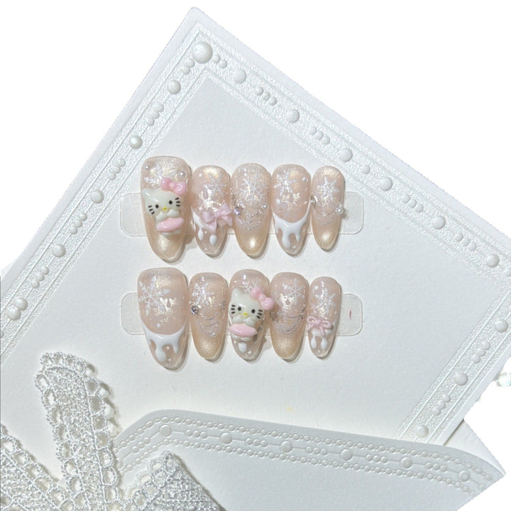 Dekoratives thematisches Press-On-Nagelkunst-Set Karnz