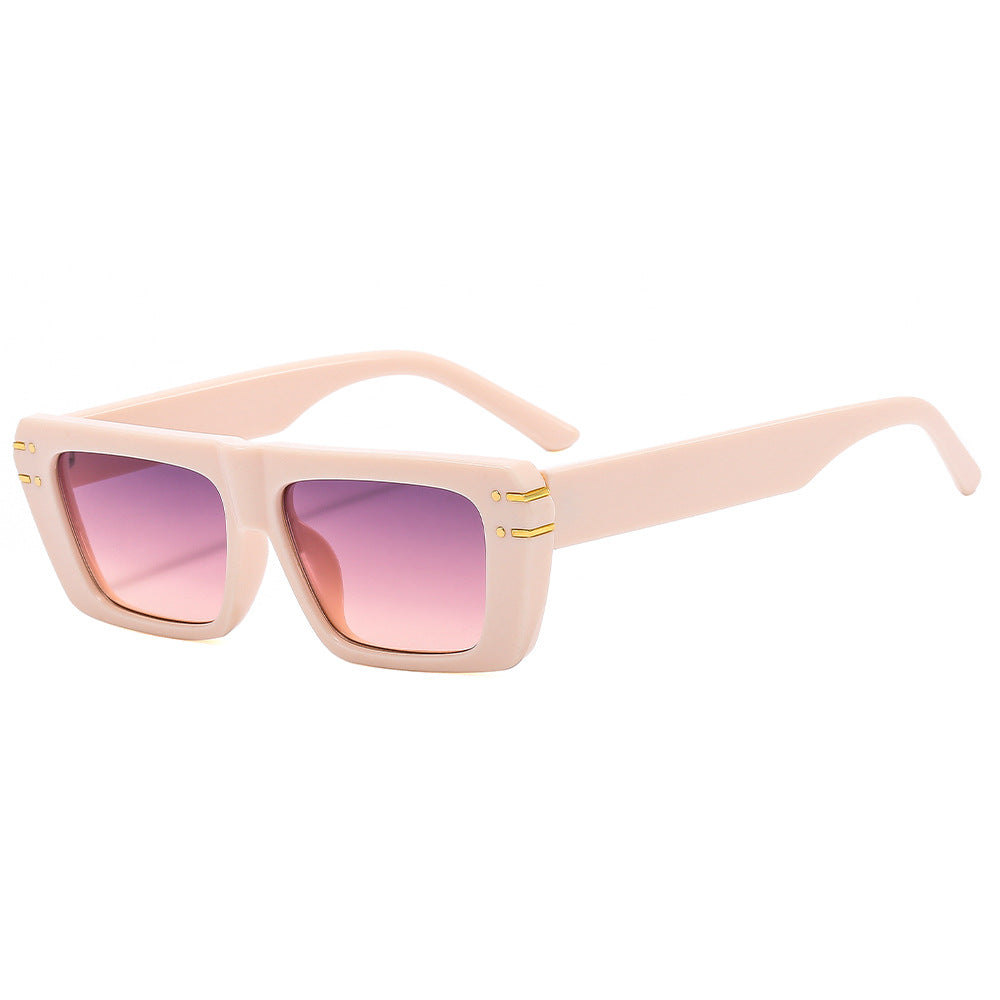 Damen modische quadratische Sonnenbrille mit glänzenden Akzenten Karnz