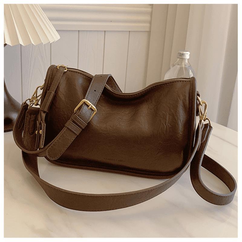 Premium strukturiertes Leder Schultertasche Karnz