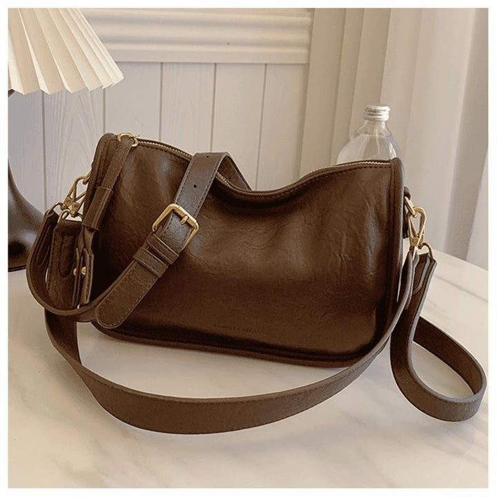 Premium strukturiertes Leder Schultertasche Karnz