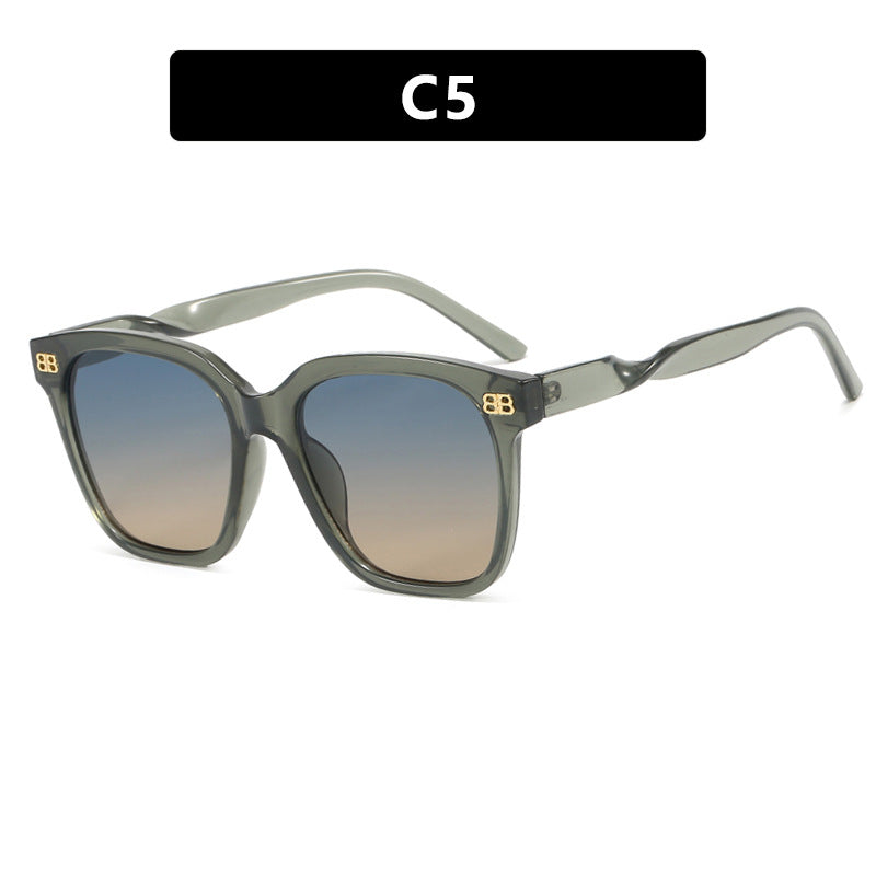 Damen quadratische Sonnenbrille mit eleganter Rahmenstruktur und UV-Schutz Karnz
