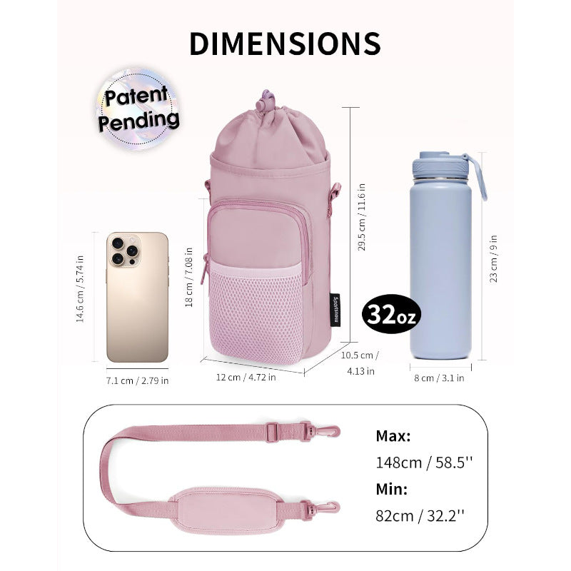 Unisex Wasserflasche mit tragbarem Netzbeutel Karnz