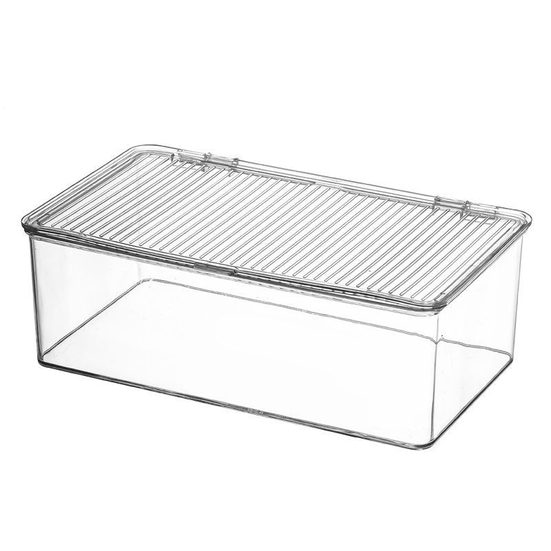 Kunststoff-Aufbewahrungsbox mit geriffeltem Clip-Deckel und stapelbarem Design