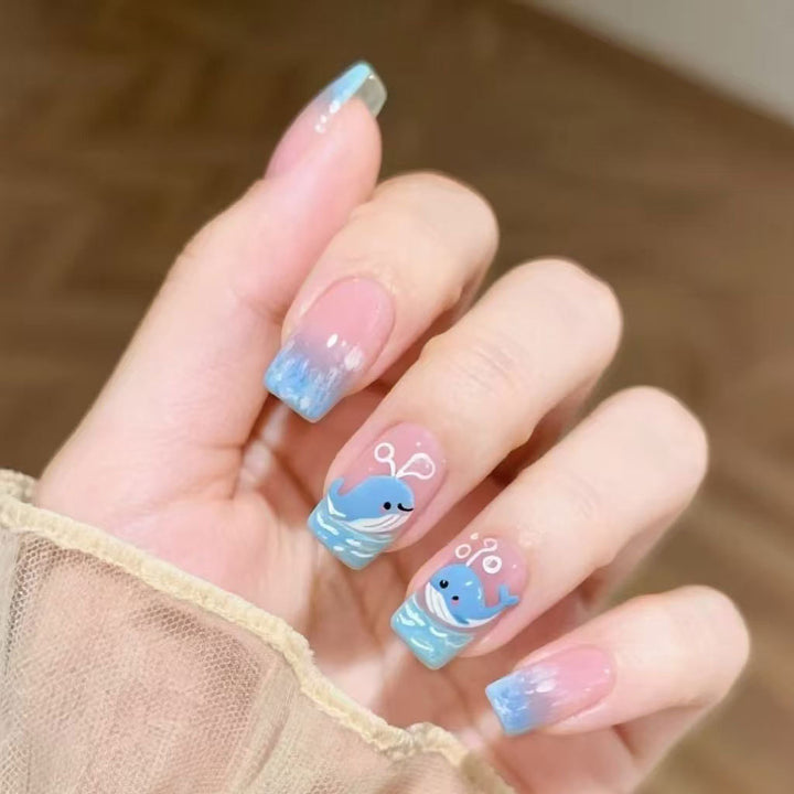 Künstlerisches Wal-Themen-Nagelkunst-Set