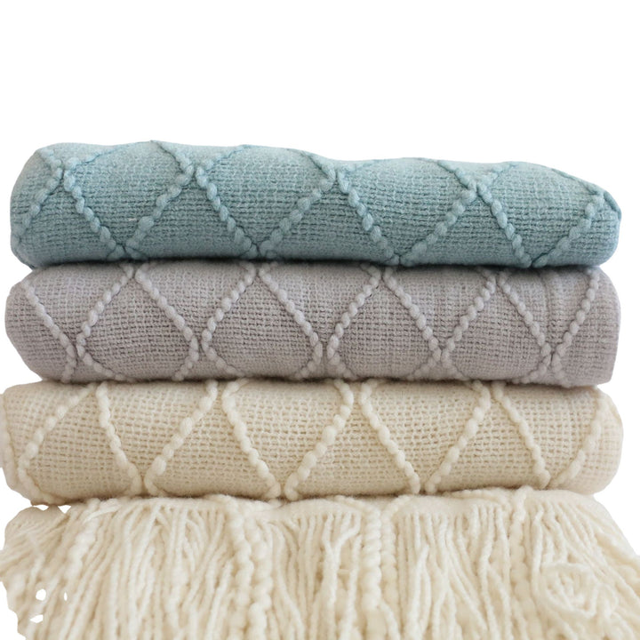 Luxuriöse Texturierte Strickdecke Karnz
