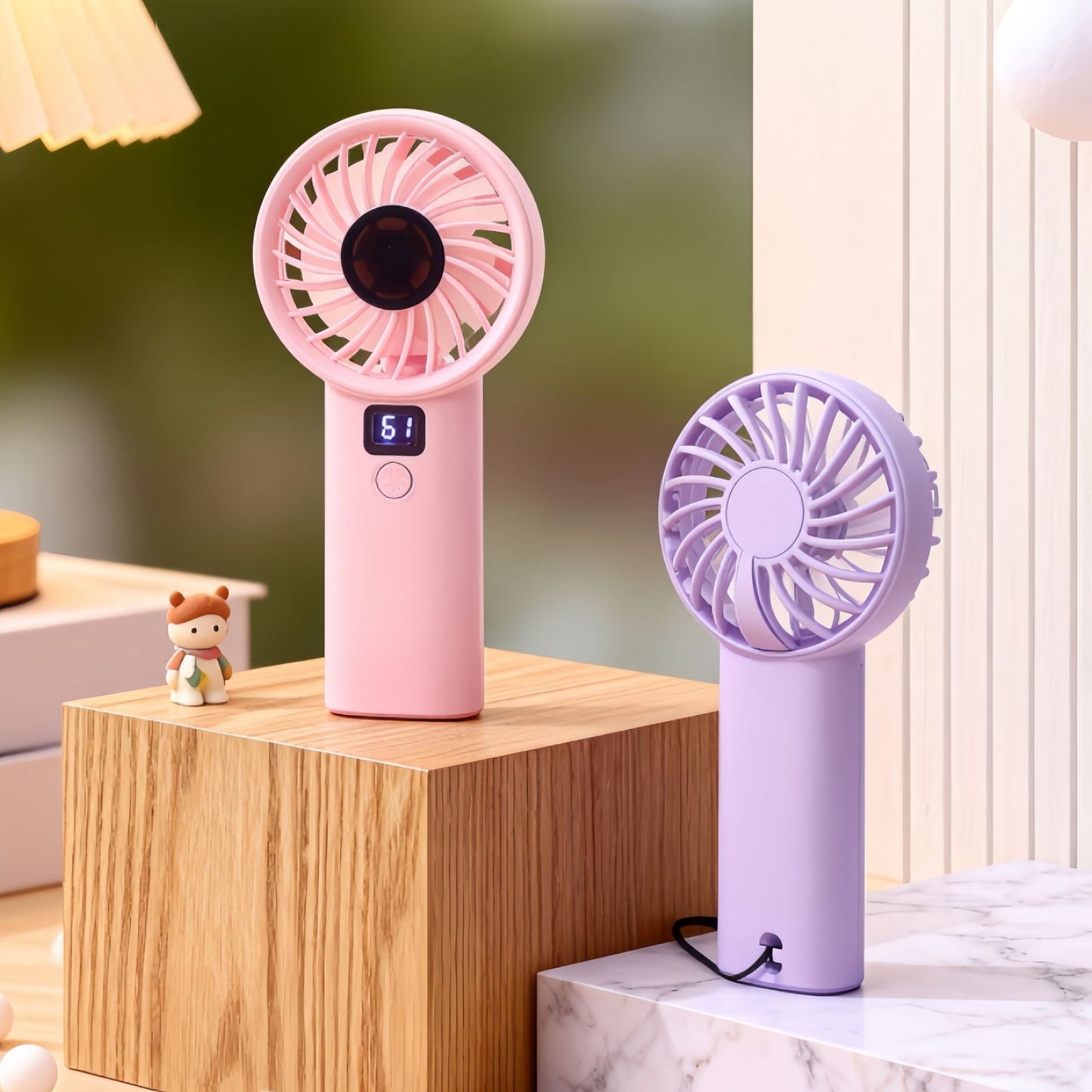 Damen Tragbarer Handventilator mit LED-Anzeige und leichtem Design Karnz