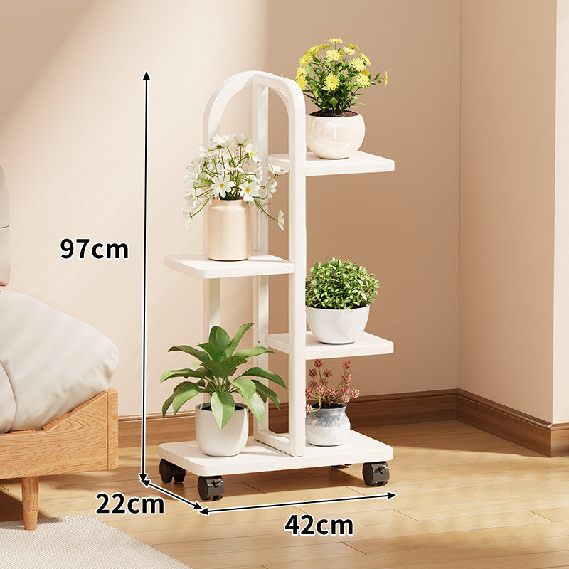 Rollendes vertikales Pflanzendisplay-Regal mit Bogengriff
