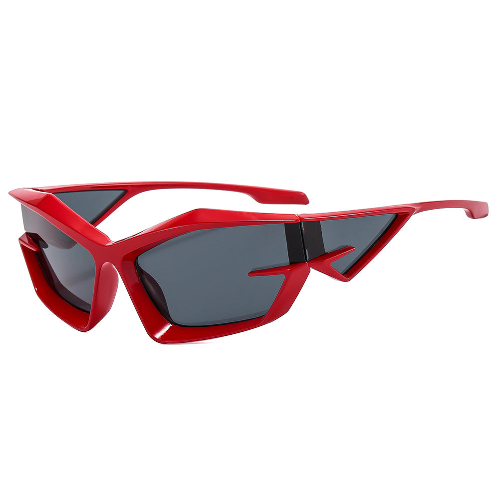 Damen futuristische Sonnenbrille mit einzigartigem Polygon-Design Karnz