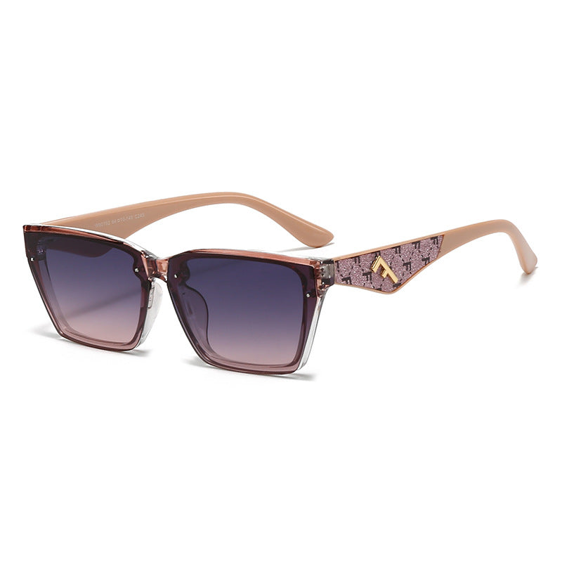 Damen quadratische Sonnenbrille mit edelmattiertem Rahmen und modischen Akzenten Karnz