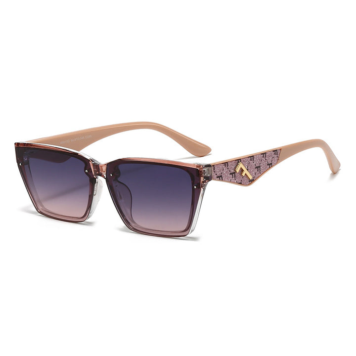 Damen quadratische Sonnenbrille mit edelmattiertem Rahmen und modischen Akzenten Karnz