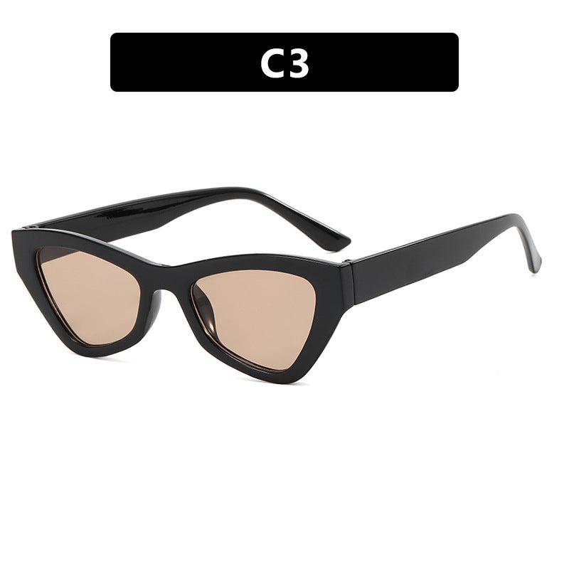 Damen modische Cat-Eye Sonnenbrille mit transparentem Rahmen Karnz