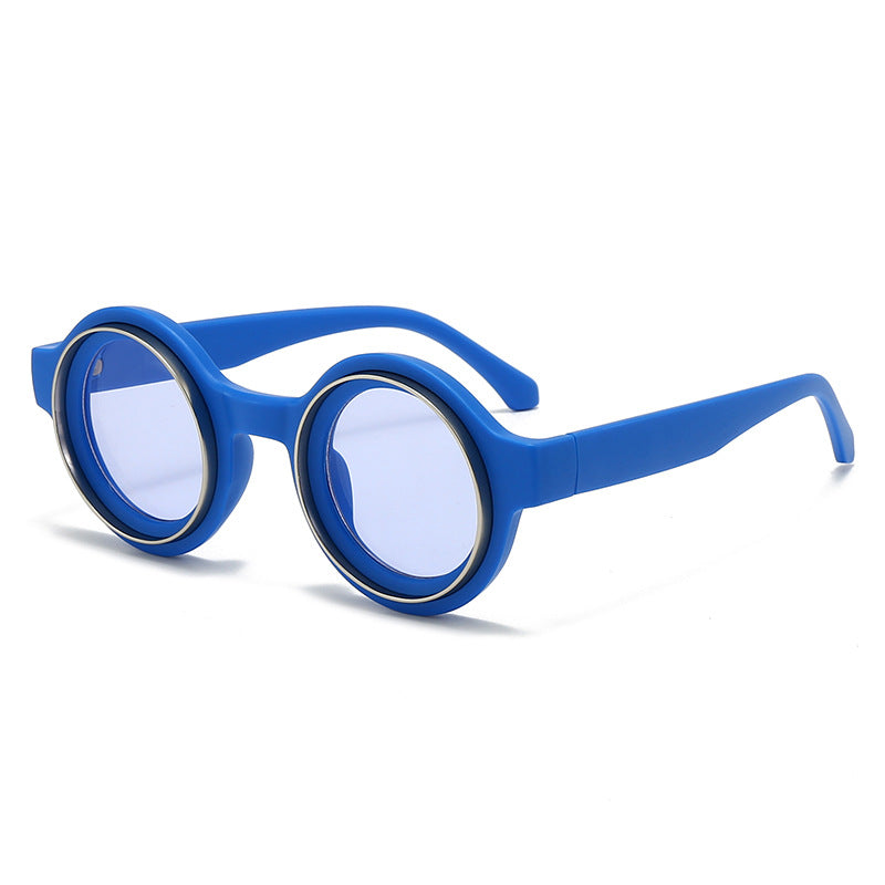 Damen modische runde Sonnenbrille mit auffälligem Design Karnz