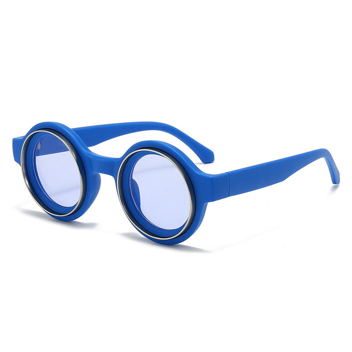 Damen modische runde Sonnenbrille mit auffälligem Design Karnz