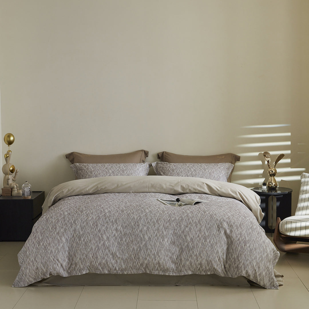 Ombre gestreiftes Baumwollsatin Bettbezug-Set
