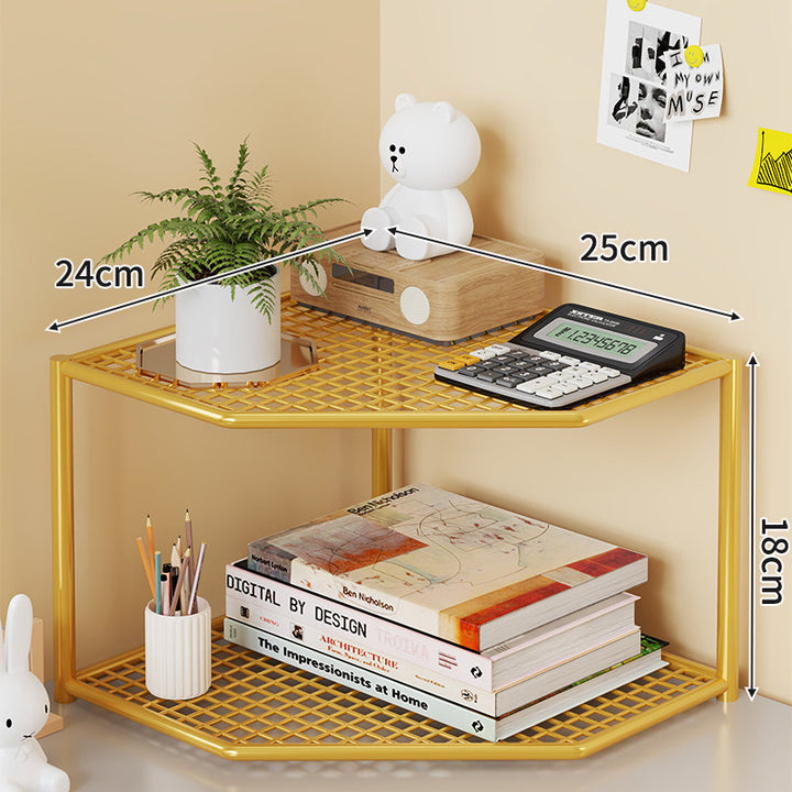 Dreifach-Eck-Metall-Mesh-Speicherregal für Badezimmer Küche Wohnzimmer