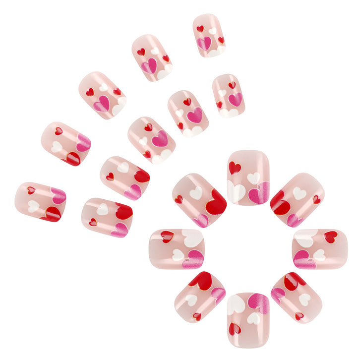 Herz-Dekorierte Druck-Nagelkunst Karnz