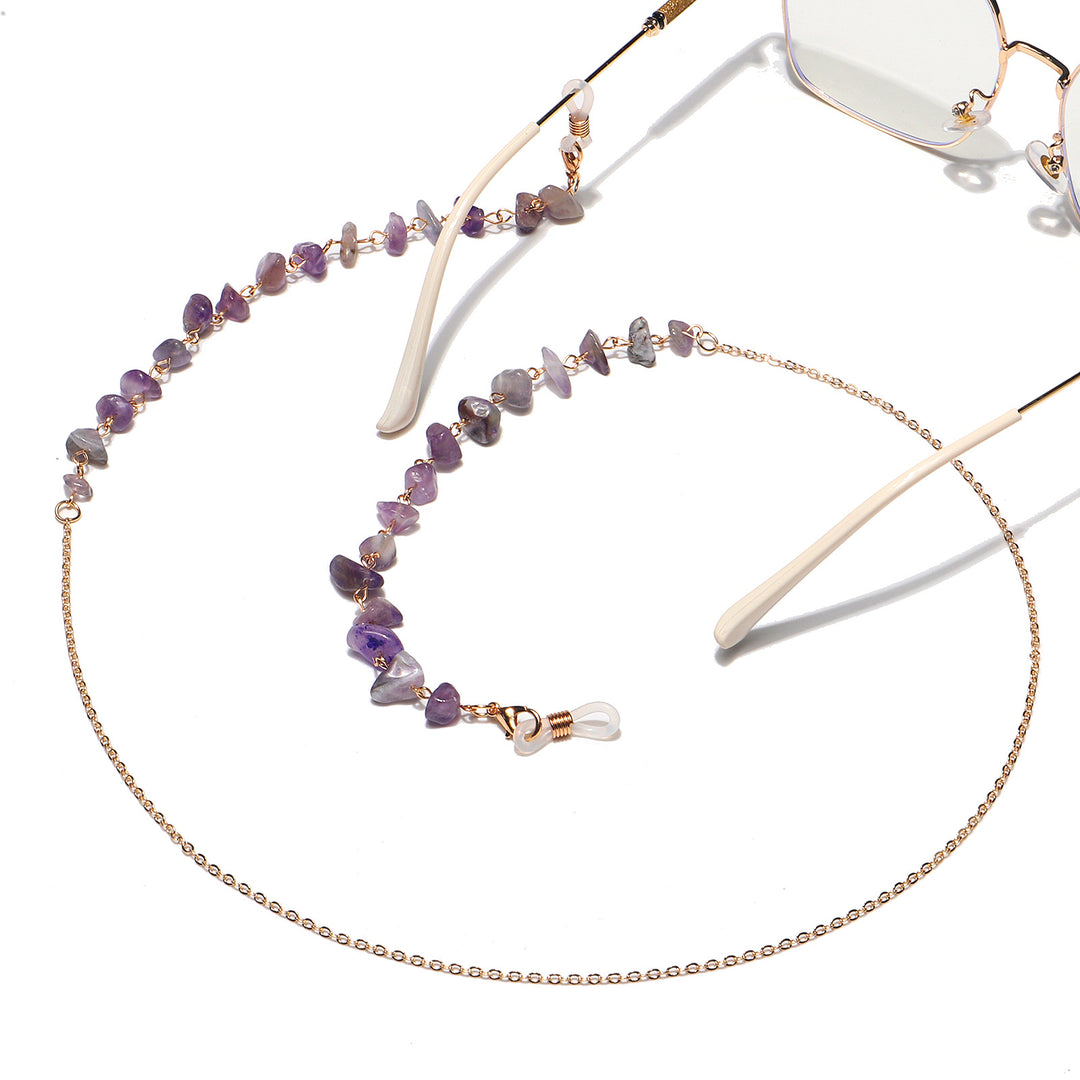 Natürliche Amethyst-Kristall-Brillenketten Karnz