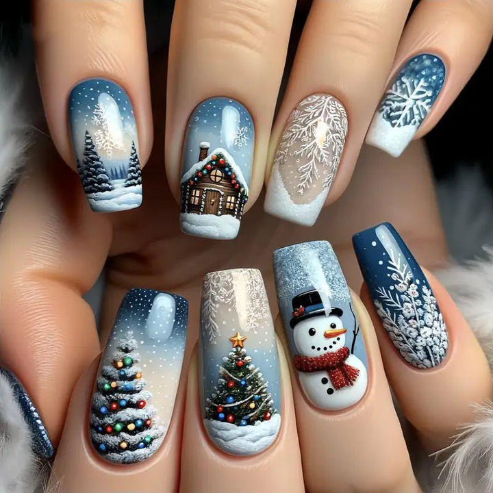 Künstlerische winterliche Nail Art Karnz