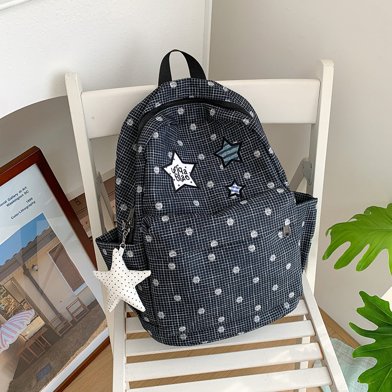 Stylischer praktischer Rucksack mit Karomuster Karnz