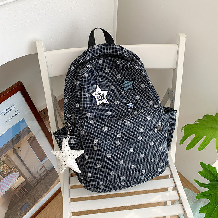 Stylischer praktischer Rucksack mit Karomuster Karnz