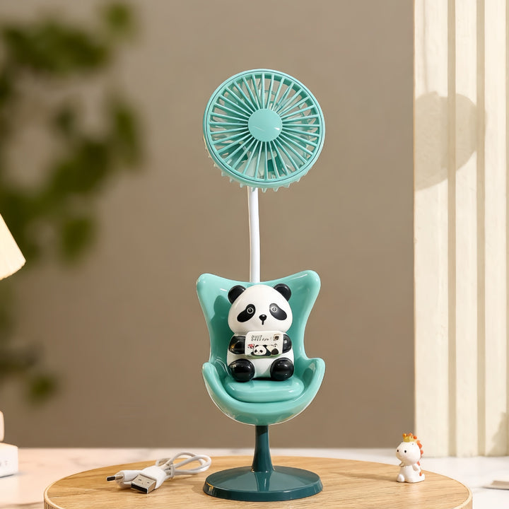 Damen USB Tischventilator mit verspieltem Bärenmotiv und flexibler Neigung Karnz