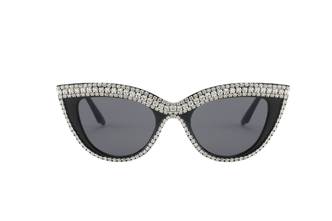 Statement Cat-Eye Sonnenbrille mit Kristallverzierungen Karnz