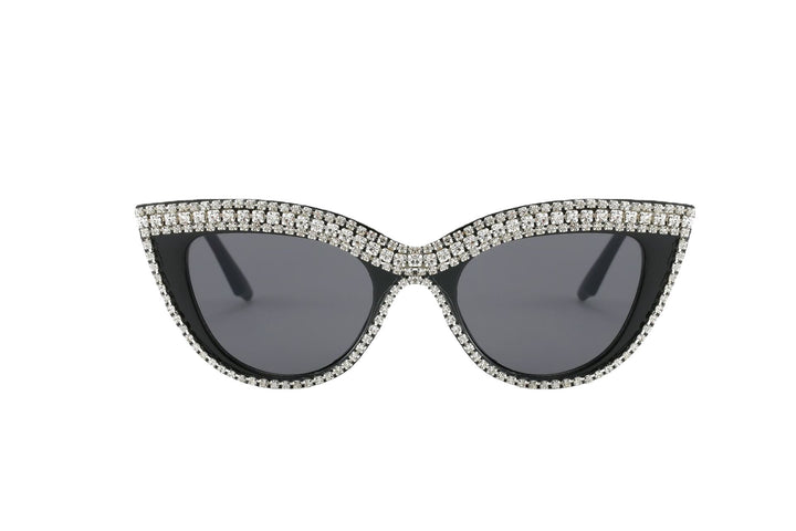 Statement Cat-Eye Sonnenbrille mit Kristallverzierungen Karnz