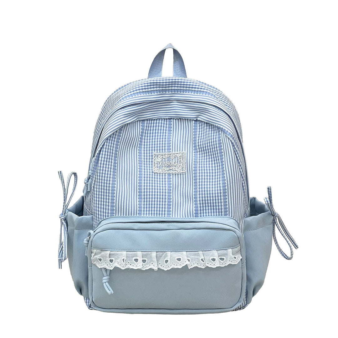 Stylischer gestreifter Rucksack mit dekorativen Akzenten Karnz