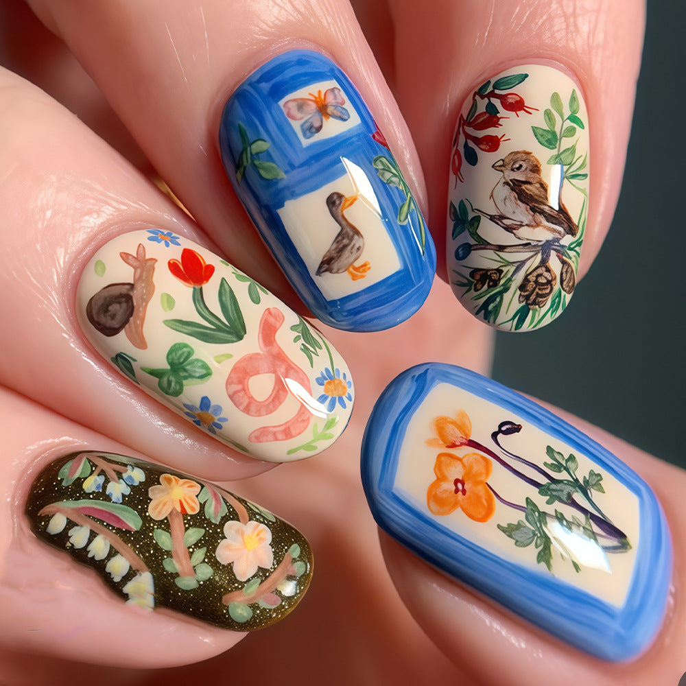 Saisonales thematisiertes Press-On-Nagelkunst-Set Karnz