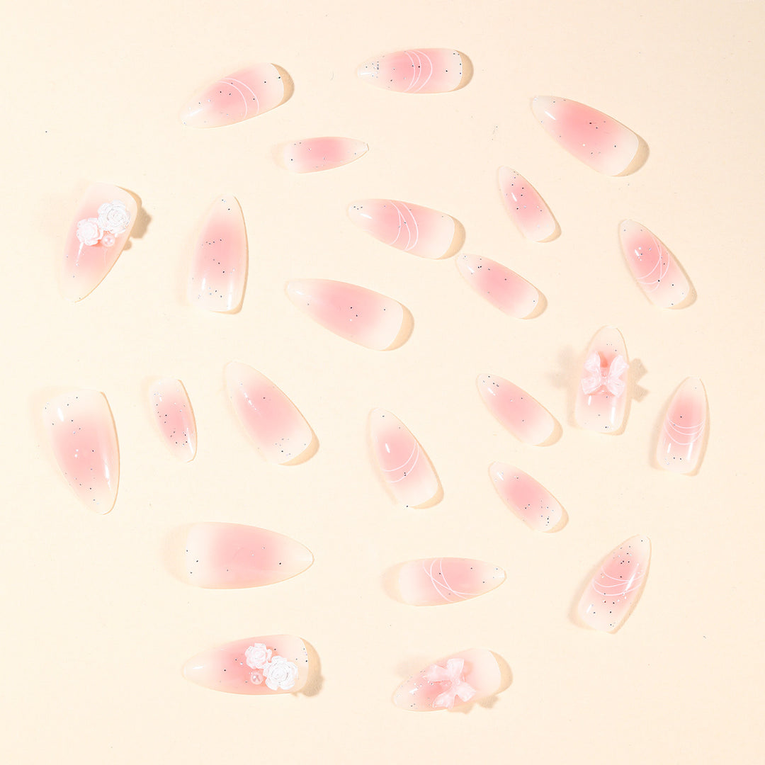 Elegante 3D Schleifenakzent Nagelkunstverlängerungen Karnz
