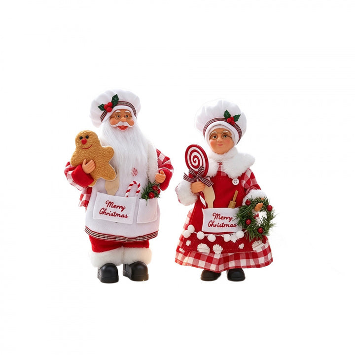 Nostalgische Weihnachtsmann Figur mit Lebkuchen-Keks Karnz