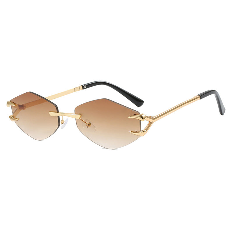 Damen extravagante hexagonale Sonnenbrille mit innovativem Rahmen und UV-Schutz Karnz