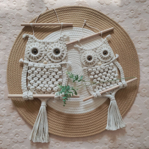 Artisan Makramee Eule Wandbehang