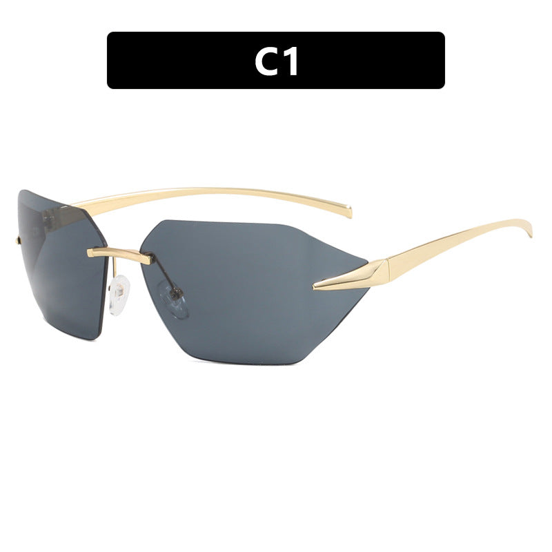 Damen geometrische Sonnenbrille mit elegantem Metallrahmen und polarisierten Gläsern Karnz