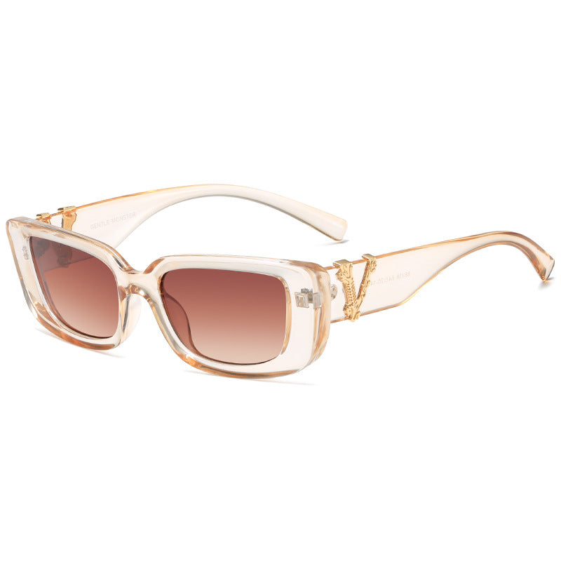 Damen Modische Sonnenbrille mit luxuriösem Tortoise-Design und goldenen Akzenten Karnz